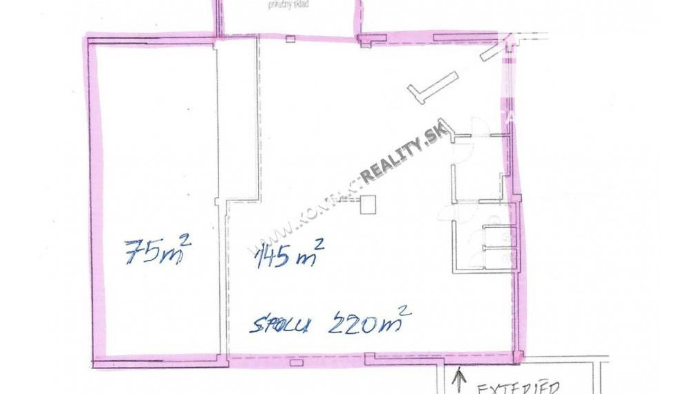 Prízemný obchodný priestor 220 m2 Staré mesto, Alvinczyho