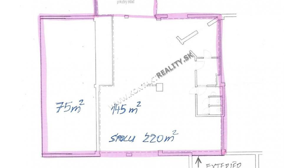 Prízemný obchodný priestor 220 m2 Staré mesto, Alvinczyho
