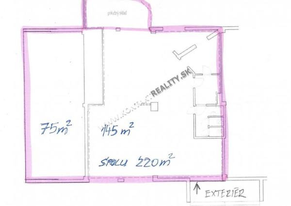 Prízemný obchodný priestor 220 m2 Staré mesto, Alvinczyho
